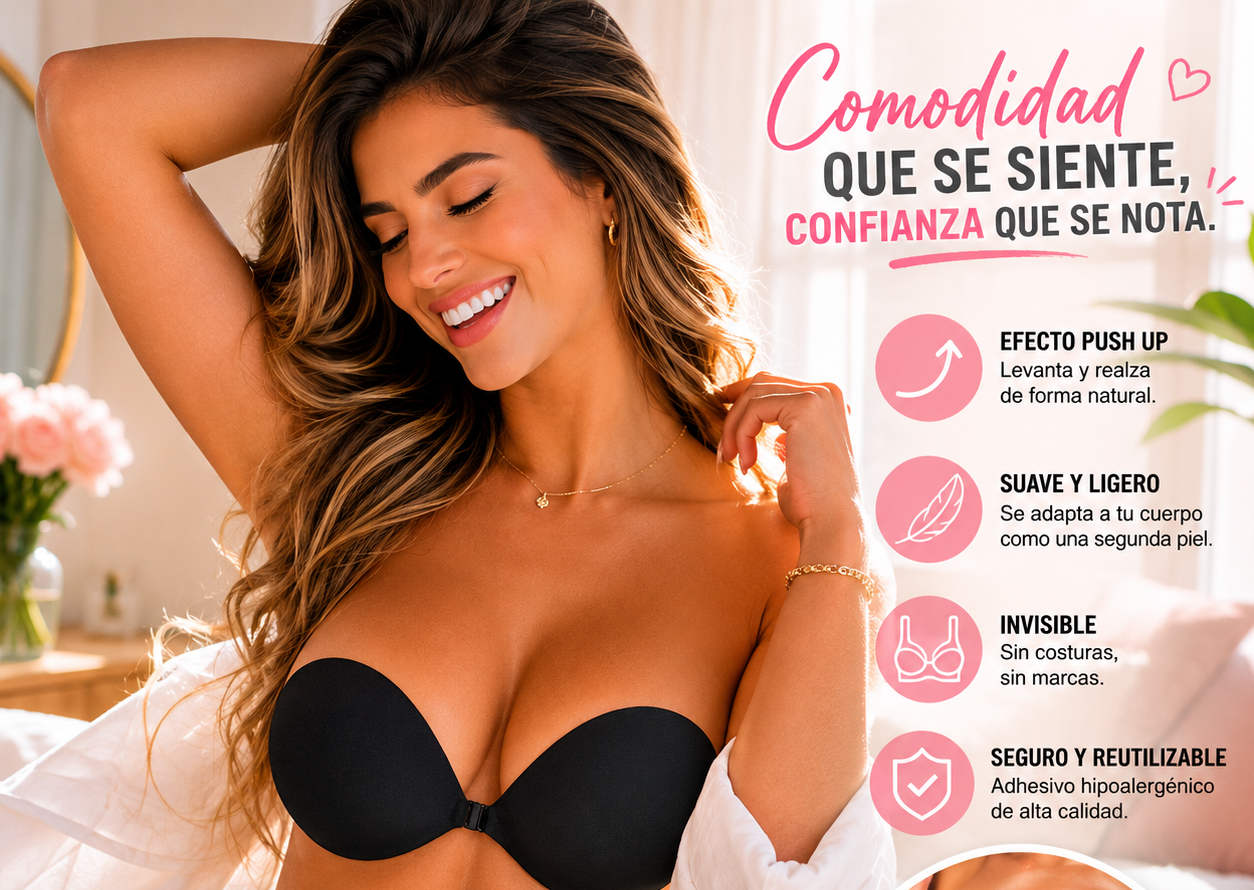Brasier adhesivo invisible: Realza tu figura sin incomodidad